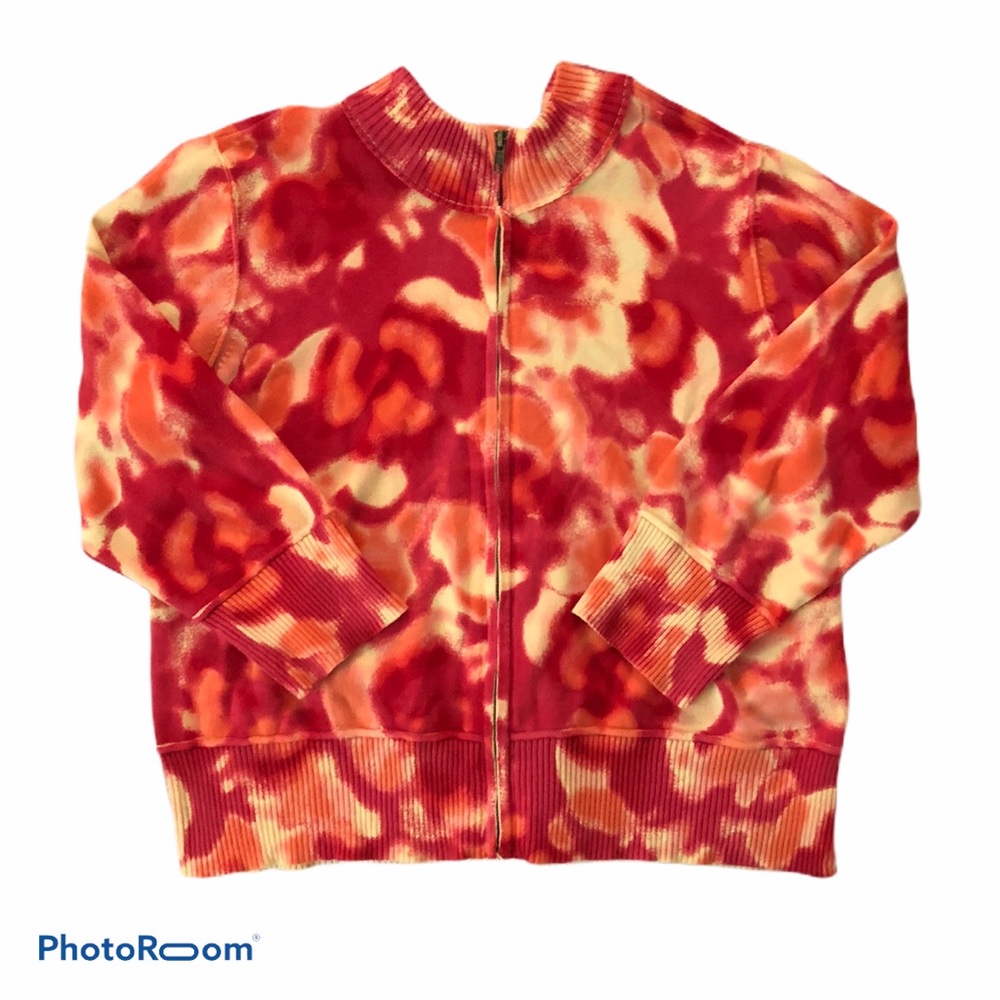 Women’s Relativity Tie Dye Die Zip Up Sweater XL